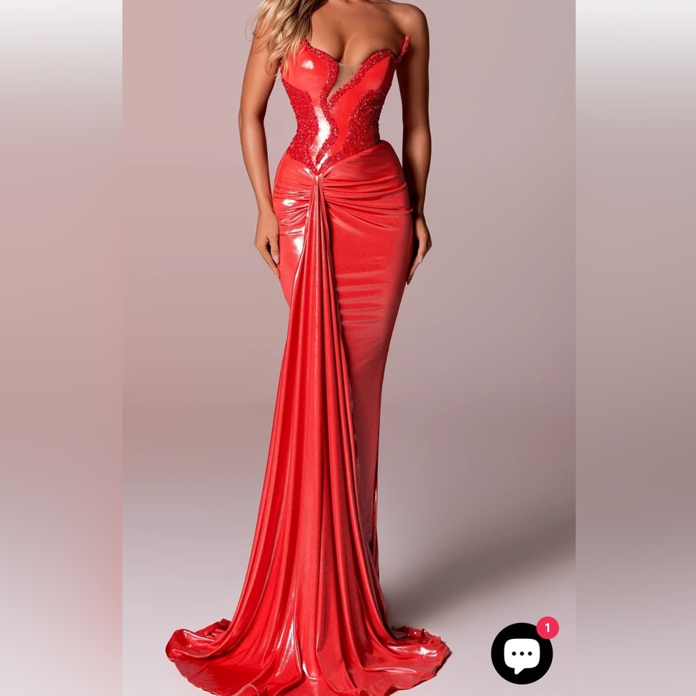 Strapless Scarlet Gown